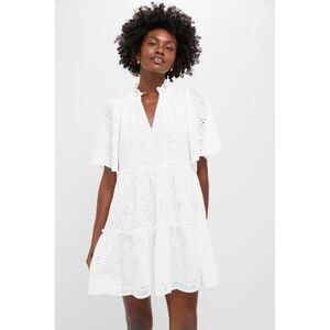 Tuckernuck Eyelet Crawford Dress in White XSmall Womens Mini Cotton
